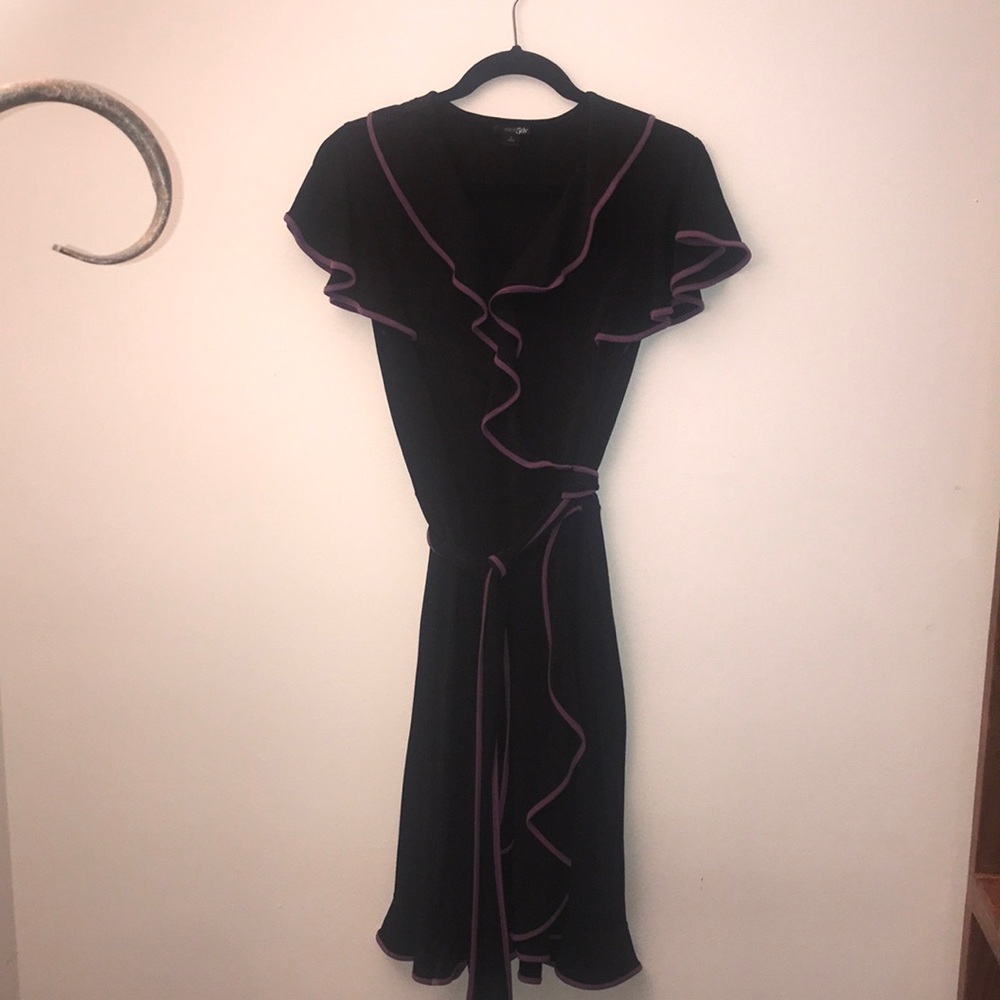 East 5th Faux- Wrap Short Sleeve Ruffle Dress